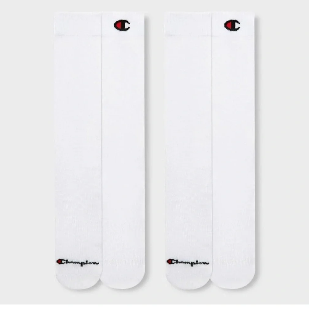 Champion Socks All Sport Performance Over the Calf Socks 2pk - White Size M- New
